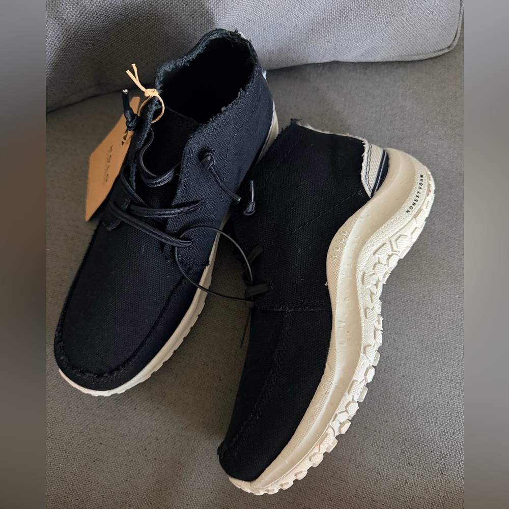 New HOLO ECO Black Canvas Athena Chukka Lace Up Boots Sneakers Shoes Women’s 6